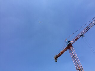 Naklejka premium Construction yard with F16 plane
