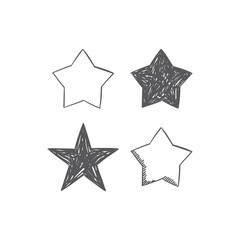 Star doodle collection. Hand drawn stars.