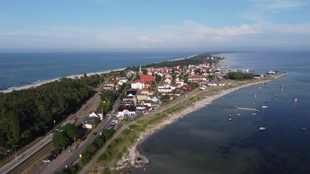 Kuźnica mierzeja helska z lotu ptaka