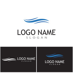 Water wave icon vector illustration design logo