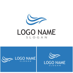 Water wave icon vector illustration design logo
