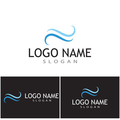 Obraz premium Water wave icon vector illustration design logo