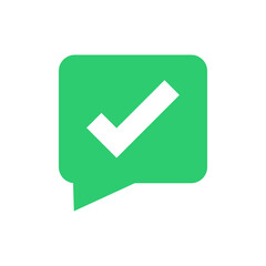 Check mark in speech bubble icon