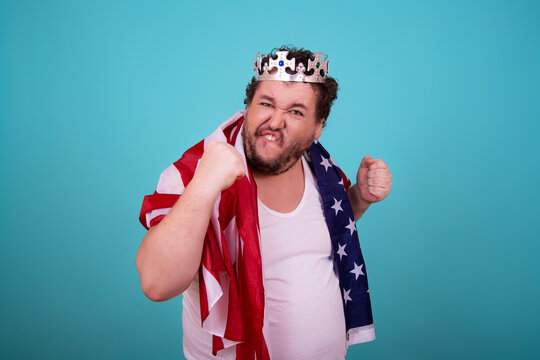 Funny man in a silver crown.