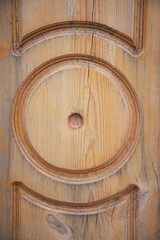 Fototapeta premium Antique oak door with grooves.