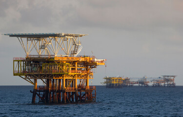Offshore oil rig or production platform in the South China Sea, Malaysia
