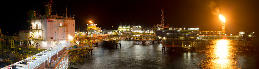 Offshore oil rig or production platform in the South China Sea, Malaysia