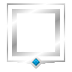 Fototapeta premium silver square frame with gem