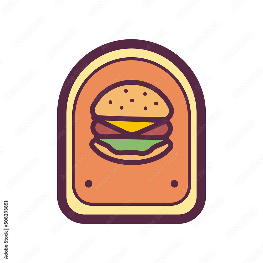 Wall mural flat cool burger badge