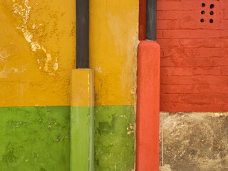 red and yellow wall - Bogota Colombia
