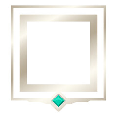 pearl square frame with gem