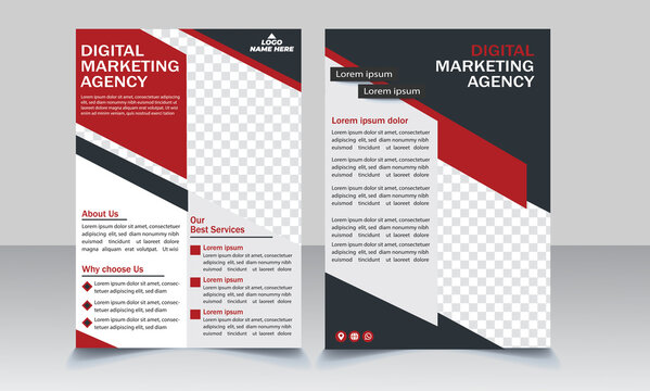 Brochure design. Corporate business flyer template design. Editable A4 poster for business, education, presentation, website, magazine cover. 