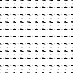 Square seamless background pattern from geometric shapes are different sizes and opacity. The pattern is evenly filled with big black football boot symbols. Vector illustration on white background