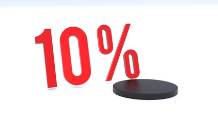 3d rendering 10 offer seal  podium modern composition product display empty  pedestal stand set