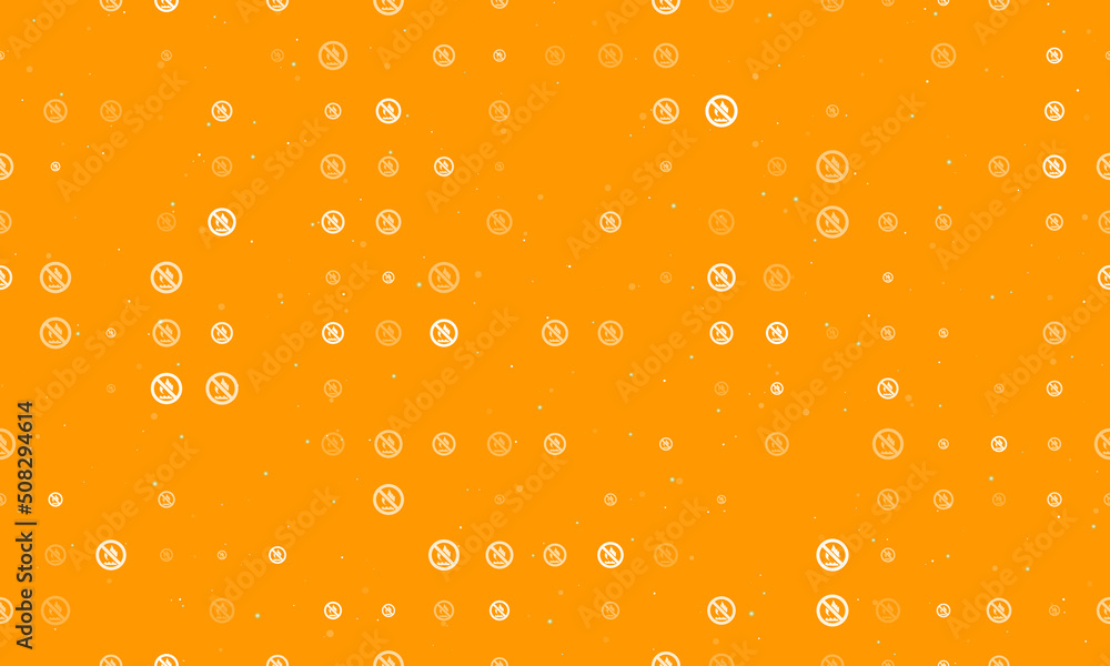 Poster seamless background pattern of evenly spaced white no gas symbols of different sizes and opacity. ve