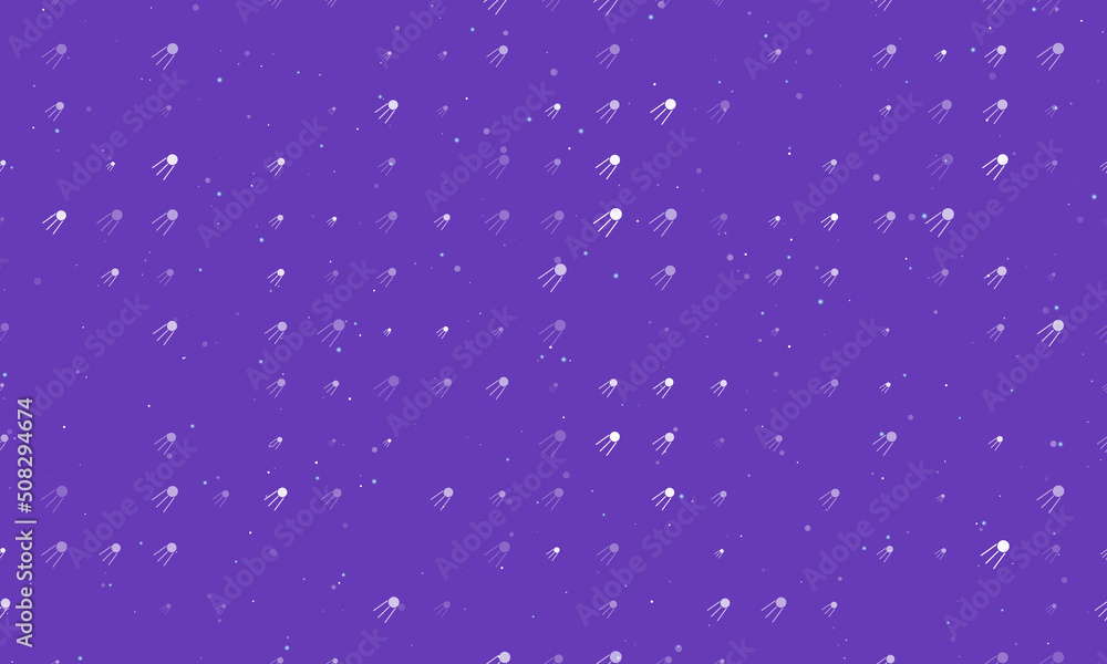 Aufkleber seamless background pattern of evenly spaced white satellite symbols of different sizes and opacity.
