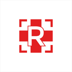 Letter R medical vector logo template