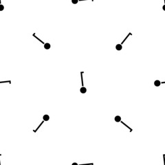 Seamless pattern of repeated black gyroscooters. Elements are evenly spaced and some are rotated. Vector illustration on white background