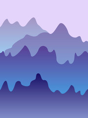 Raster graphics - abstract image of mountains with blue gradient and copy space