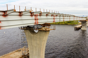 Massive metal structures of the new bridge.