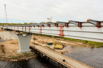 Coastal work on the construction of the bridge.