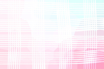 White, blue, and pink abstract pastel plaid pattern background.