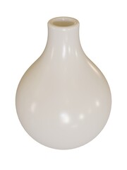 White vase on the white background. 3d rendering.