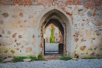 Fototapeta na wymiar Picturesque ruins of gothic medieval castle