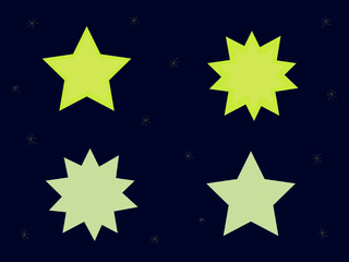 Golden star in 2d Vector set