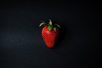 sweet  strawberry on black background food fruit fresh natural fresh