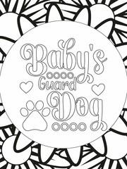 Dog Quotes coloring page. Coloring quote. Vector illustration.