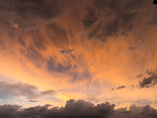Unusual sky sight at sunset in the evening