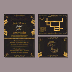 Naklejka na ściany i meble Luxury Wedding Invitation Card Template Design