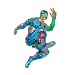 orc soldier from the deep is jumping fast