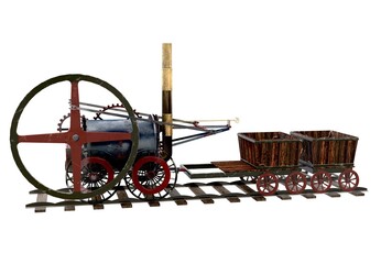 The world's first steam locomotive Treywick, England, right view