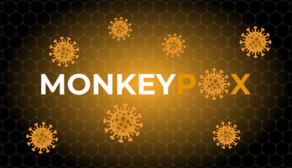 Monkeypox virus medical banner. Monkey pox microbiological. Infections diseable. Vector background