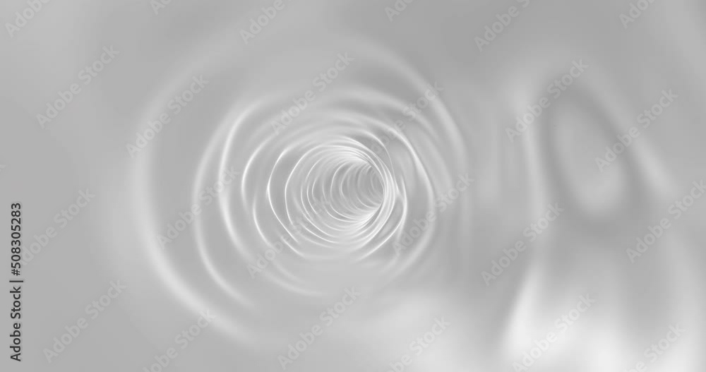 Poster flight deep into the white tunnel. 4k background animation of seamless loops