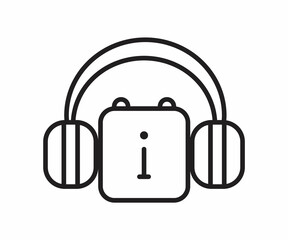 Information line icon vector. Info and help desk. Information Center, searching info, magnifier symbol. Guidness, Reading Guide, 24 hours helper, technical support.