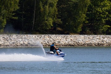 Fototapeta premium jet ski on the river