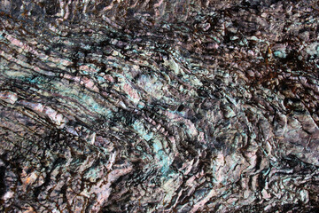 Layered rock texture, abstract stone mountain background