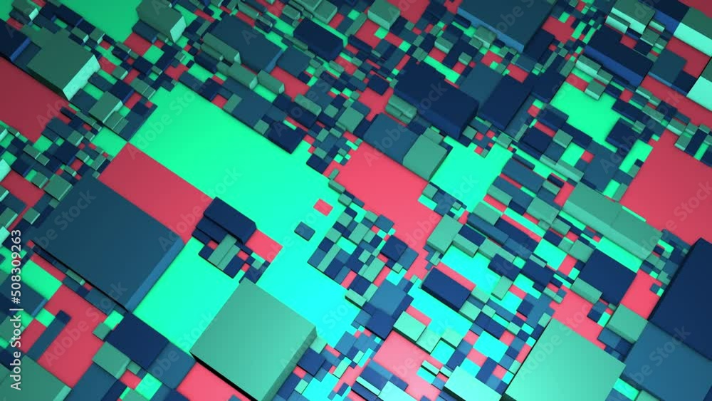 Poster a bright composition of rectangles of different sizes.motion.multi-colored figures in animation that