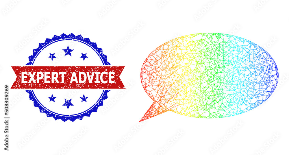 Aufkleber net talk message carcass illustration with spectrum gradient, and bicolor textured expert advice sea