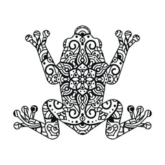 Mandala Frog Coloring Page For Kids
