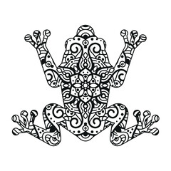 Mandala Frog Coloring Page For Kids