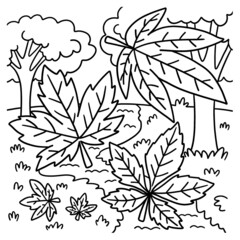 Thanksgiving Autumn Leaves Coloring Page for Kids