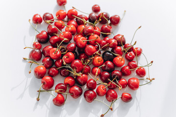 Fototapeta na wymiar Fresh ripe cherry pattern background