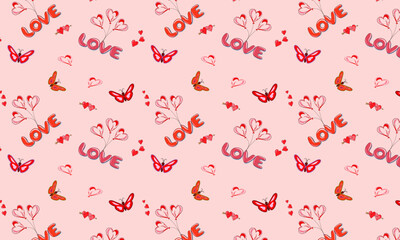 seamless pattern with hearts