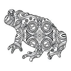 Mandala Frog Coloring Page For Kids