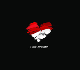 Indonesia grunge flag heart for your design
