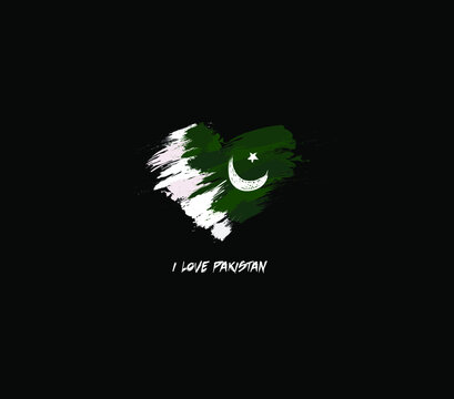 Pakistan grunge flag heart for your design